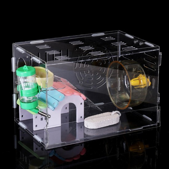 Hamster Acrylic Cage Clear 1 Layer Mice Mouse Castle Rat House Toy Pet Bed Kids Gift Hamster Acrylic Cage Clear 1 Layer Mice Mouse Castle Rat House Toy Pet Bed Kids Gift