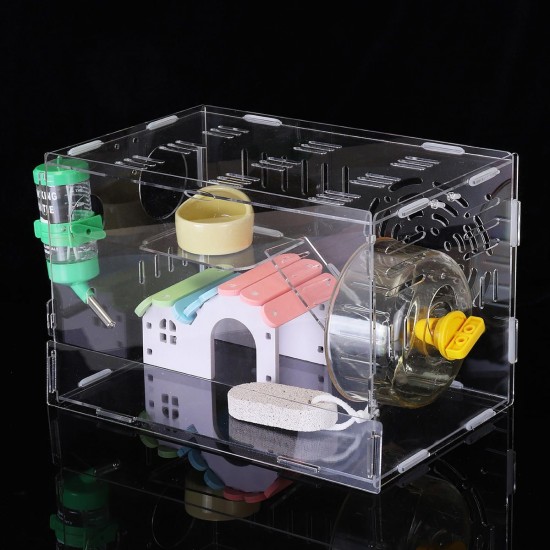 Hamster Acrylic Cage Clear 1 Layer Mice Mouse Castle Rat House Toy Pet Bed Kids Gift Hamster Acrylic Cage Clear 1 Layer Mice Mouse Castle Rat House Toy Pet Bed Kids Gift