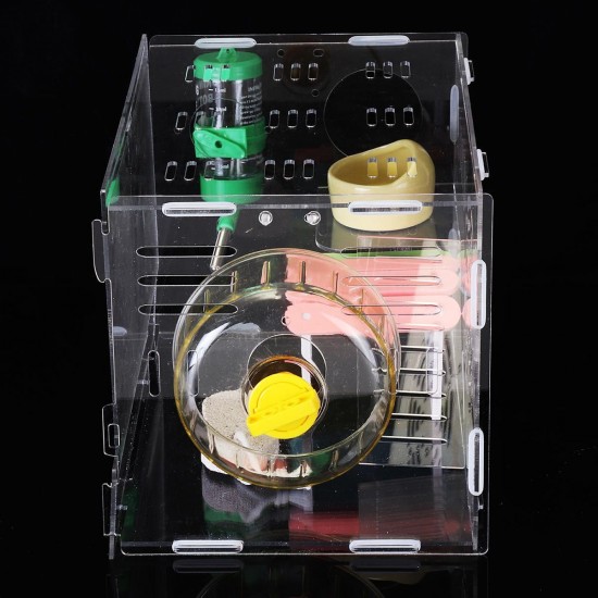 Hamster Acrylic Cage Clear 1 Layer Mice Mouse Castle Rat House Toy Pet Bed Kids Gift Hamster Acrylic Cage Clear 1 Layer Mice Mouse Castle Rat House Toy Pet Bed Kids Gift