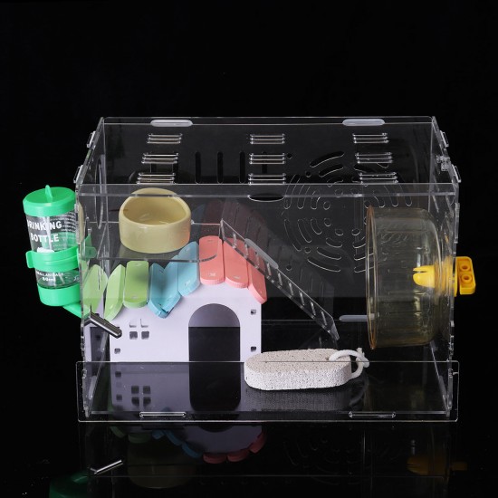 Hamster Acrylic Cage Clear 1 Layer Mice Mouse Castle Rat House Toy Pet Bed Kids Gift Hamster Acrylic Cage Clear 1 Layer Mice Mouse Castle Rat House Toy Pet Bed Kids Gift