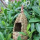 Hand-Woven Pet Bird Nest Hut Cage Feeder Parrot Parakeet Toy House Natural Outdoor