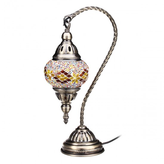 Handmade Swan Lamp Vintage Glass Turkish Style Bedside Home Table Night Light