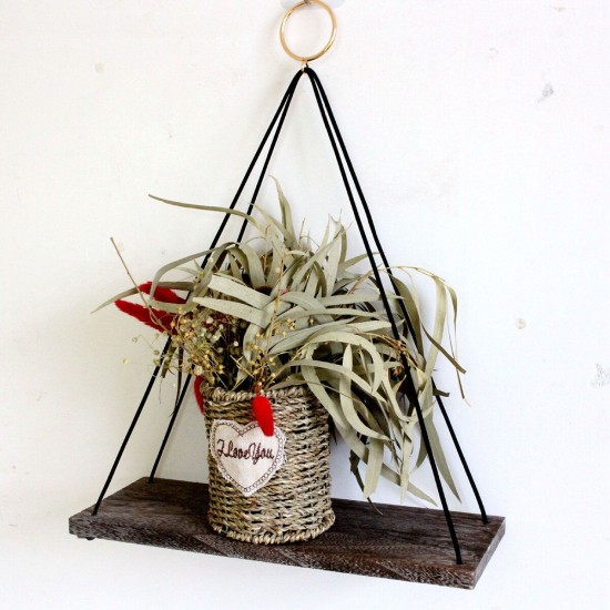 Hanging Shelf Storage Holder Plant Rack Wooden Bedroom Wall Mounted Organizer Hanging Shelf Storage Holder Plant Rack Wooden Bedroom Wall Mounted Organizer