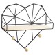 Heart Shaped Metal Wire & Wooden Rack Wall Unit Hanging Shelf Heart Shaped Metal Wire & Wooden Rack Wall Unit Hanging Shelf