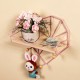 Heart Shaped Metal Wire & Wooden Rack Wall Unit Hanging Shelf