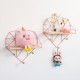 Heart Shaped Metal Wire & Wooden Rack Wall Unit Hanging Shelf Heart Shaped Metal Wire & Wooden Rack Wall Unit Hanging Shelf