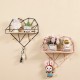 Heart Shaped Metal Wire & Wooden Rack Wall Unit Hanging Shelf Heart Shaped Metal Wire & Wooden Rack Wall Unit Hanging Shelf