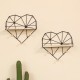 Heart Shaped Metal Wire & Wooden Rack Wall Unit Hanging Shelf Heart Shaped Metal Wire & Wooden Rack Wall Unit Hanging Shelf