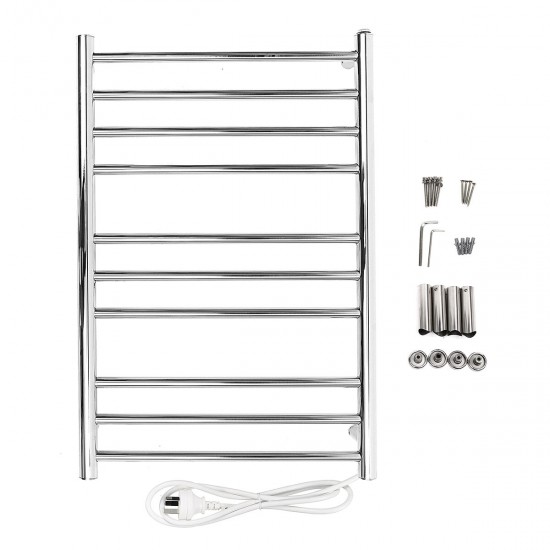 Heated Towel Warmer Holder Stainless Steel Wall Mounted Electric Heated Towel Rail Bathroom Towel Rack Dryer