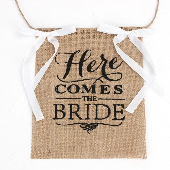 Here Comes the Bride Wedding Banner Party Burlap Bunting Garland Photo Booth Decorations Here Comes the Bride Wedding Banner Party Burlap Bunting Garland Photo Booth Decorations