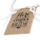 Here Comes the Bride Wedding Banner Party Burlap Bunting Garland Photo Booth Decorations