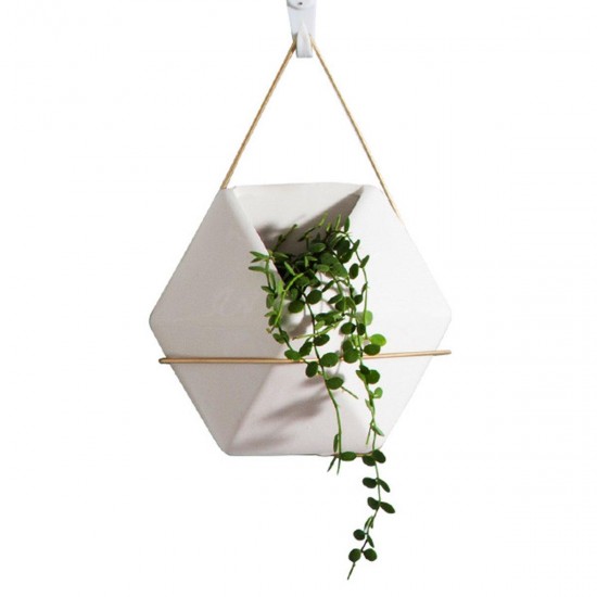 Hexagon Wall Fence Art Hanging Green Plant Flower Pot Ceramic Planter Holder Hexagon Wall Fence Art Hanging Green Plant Flower Pot Ceramic Planter Holder