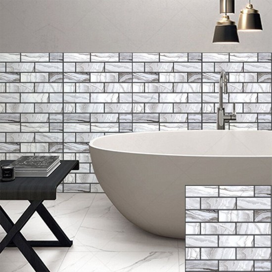 Imitation Marbling PVC Wall Tile Stickers Kitchen Bathroom Inlay Self-adhesive Imitation Marbling PVC Wall Tile Stickers Kitchen Bathroom Inlay Self-adhesive