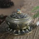 Incense Coil Burner Tibet Lotus Copper Alloy Holder Gift Craft Yoga Room Home Decor Buddhist Censer