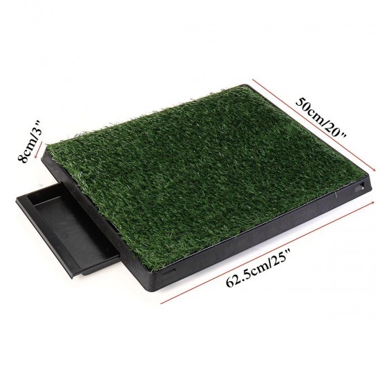 Indoor Dog Pet Potty Training Portable Toilet Pads Tray With 1 PC Replace Grass Mat