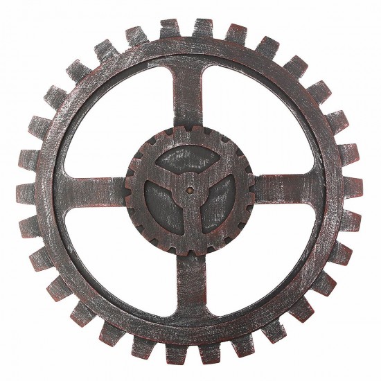 Industrial Style Wooden Gear Wall Decor Vintage Home Bar Pub Hanging Decor 40cm