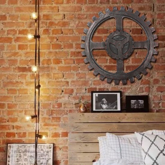 Industrial Style Wooden Gear Wall Decor Vintage Home Bar Pub Hanging Decor 40cm Industrial Style Wooden Gear Wall Decor Vintage Home Bar Pub Hanging Decor 40cm