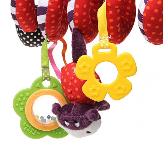 Infant Bed Hanging Baby Stroller Rattle Crib Plush Spiral Roll Toy Decorations