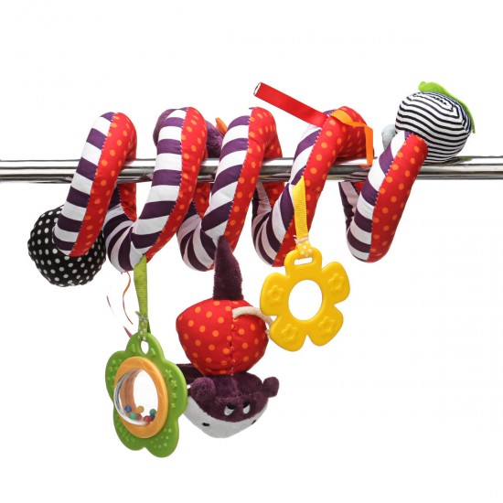 Infant Bed Hanging Baby Stroller Rattle Crib Plush Spiral Roll Toy Decorations