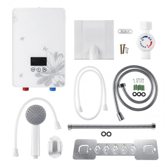 Instant Hot 7000W 220V Electric Hot Water Heater Tankless Instant Boiler Bathroom Shower Set Thermostat Safe Intelligent Automatically Instant Hot 7000W 220V Electric Hot Water Heater Tankless Instant Boiler Bathroom Shower Set Thermostat Safe Intelligent Automatically