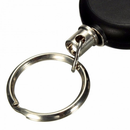 Key Chain Stainless Steel Cord Holder Keyring Reel Retractable Recoil Belt Clip Key Clip