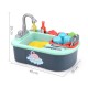 Kids Girls Kitchen Sink Pretend Play Toys Set Real Working Faucet & Washing Tools