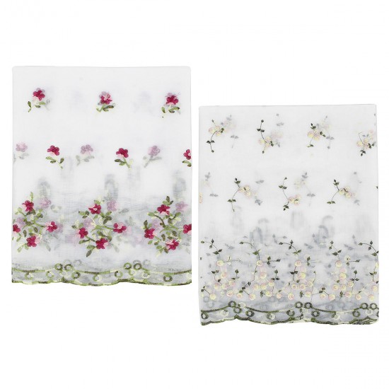 Kitchen Cafe Curtains Country Embroidery Window Sheer Voile Short Panel Valance Kitchen Cafe Curtains Country Embroidery Window Sheer Voile Short Panel Valance
