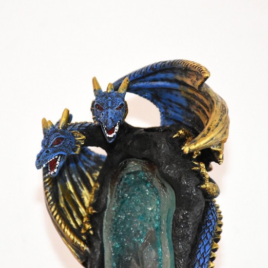 LED Dragon Ceramic Incense Burner Holder Black Smoking Backflow Home Decor