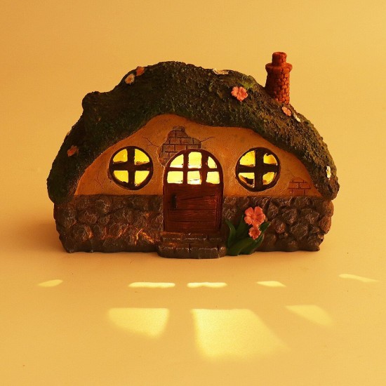 LED Outdoor Solar Light Small House Garden Courtyard Decorations Walkway Light Lamp