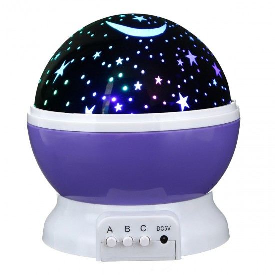 LED Rotating Star Projector Baby Night Light Nursery Children Room Desk Lighting Lamp