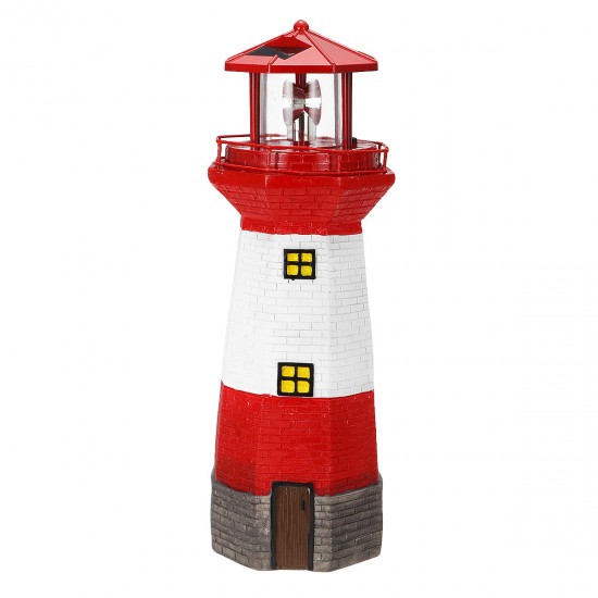 LED Solar Lighthouse 360 ° Rotate Light Garden Beacon Lamp Outdoor Home Decor LED Solar Lighthouse 360 ° Rotate Light Garden Beacon Lamp Outdoor Home Decor