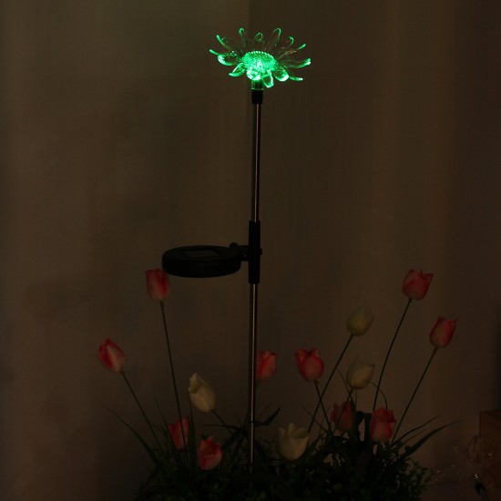 LED Solar Power Lily Flower Stake Lights Outdoor Garden Path Landscape Lamps