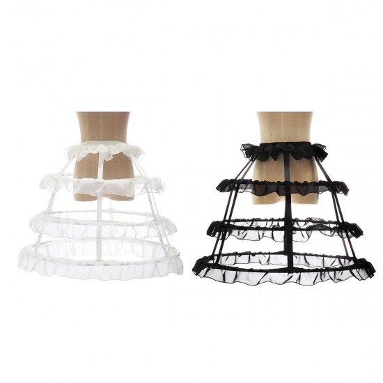 Lady Hoop Cage Skirt Pannier Bustle Crinoline Petticoat Underskirt Dress Costume