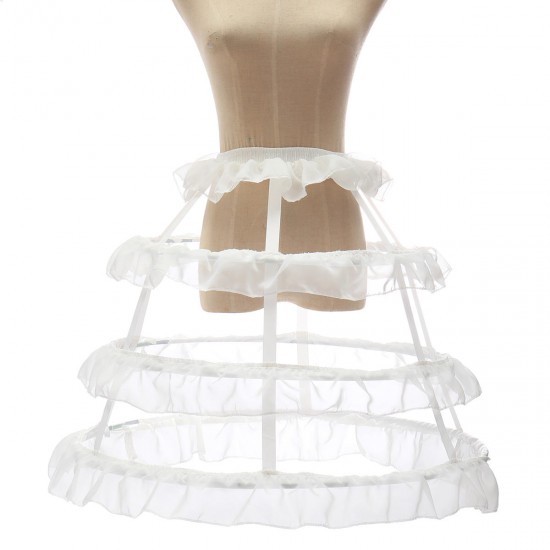 Lady Hoop Cage Skirt Pannier Bustle Crinoline Petticoat Underskirt Dress Costume