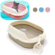Large 55×38.5×20cm Plastic Cat Kitty Pet Bowl Litter Box Sifting Tray Toilet Semi-closed Pan Scoop Bowl