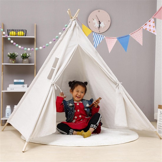 Large Cotton Wood Kids Teepee Tent Childrens Indoor Outdoor Play House Large Cotton Wood Kids Teepee Tent Childrens Indoor Outdoor Play House