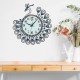Large DIY 3D Flower Peacock Diamond Wall Clock Metal Modern Home Office Decorations Large DIY 3D Flower Peacock Diamond Wall Clock Metal Modern Home Office Decorations