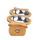 Large Double Pet Bowl Feeder Cat Dog Food Pot Stand Puppy Stainless Steel/Ceramics Large Double Pet Bowl Feeder Cat Dog Food Pot Stand Puppy Stainless Steel/Ceramics
