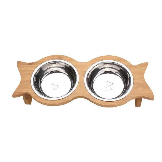 Large Double Pet Bowl Feeder Cat Dog Food Pot Stand Puppy Stainless Steel/Ceramics Large Double Pet Bowl Feeder Cat Dog Food Pot Stand Puppy Stainless Steel/Ceramics