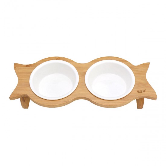Large Double Pet Bowl Feeder Cat Dog Food Pot Stand Puppy Stainless Steel/Ceramics Large Double Pet Bowl Feeder Cat Dog Food Pot Stand Puppy Stainless Steel/Ceramics