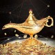 Large Metal Carved Wishing Desk Lamp Aladdin Light Wish Pot Collectable Saving Large Metal Carved Wishing Desk Lamp Aladdin Light Wish Pot Collectable Saving