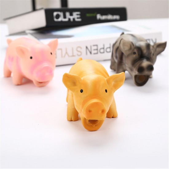 Latex Pig Shape Toy Grunting Sound Dog Puppy Chewing Squeaker Pet Funny Playing Toys