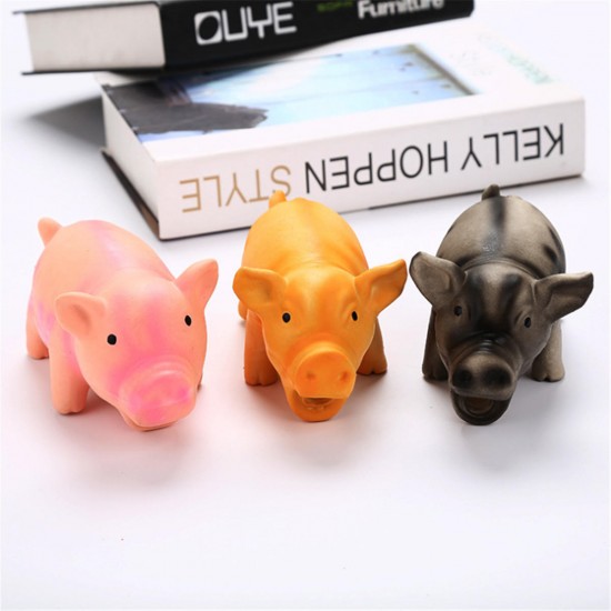 Latex Pig Shape Toy Grunting Sound Dog Puppy Chewing Squeaker Pet Funny Playing Toys