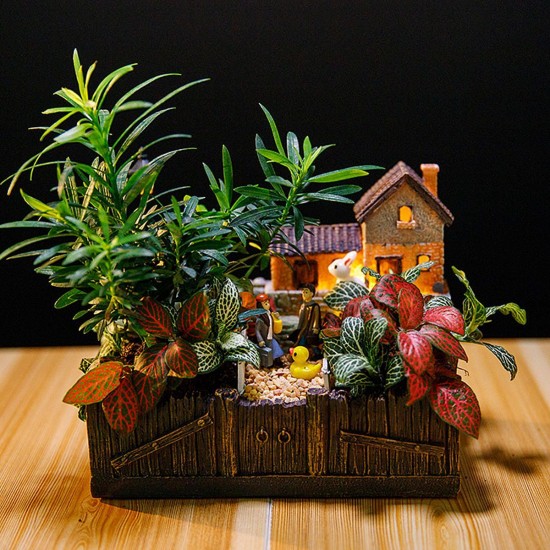 Lighting Tuscany's Cabin Flower Pot Craft Ornaments Magic Lantern House Planter Bonsai Lighting Tuscany's Cabin Flower Pot Craft Ornaments Magic Lantern House Planter Bonsai
