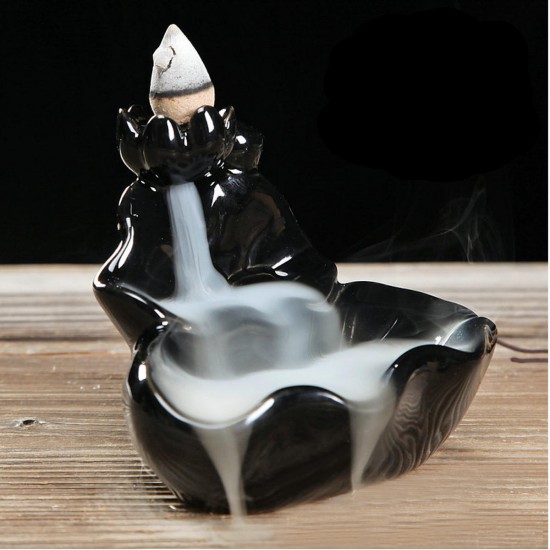 Lotus Backflow Incense Burner Holder Ceramic Glaze Fragrant Cone Censer Home Furnace Decor Lotus Backflow Incense Burner Holder Ceramic Glaze Fragrant Cone Censer Home Furnace Decor