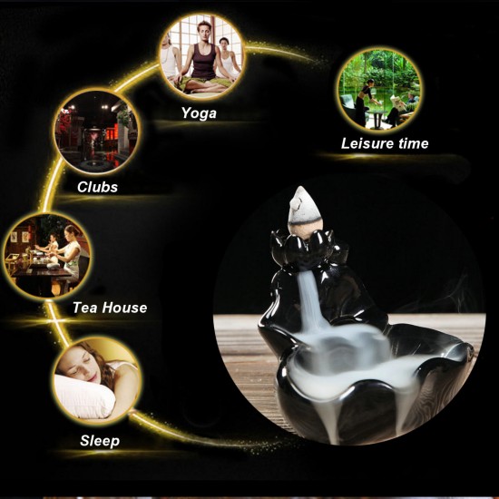 Lotus Backflow Incense Burner Holder Ceramic Glaze Fragrant Cone Censer Home Furnace Decor Lotus Backflow Incense Burner Holder Ceramic Glaze Fragrant Cone Censer Home Furnace Decor