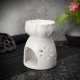 Lotus Flower Ceramic Oil Incense Burner Tea Light Holder Home Fragrance White