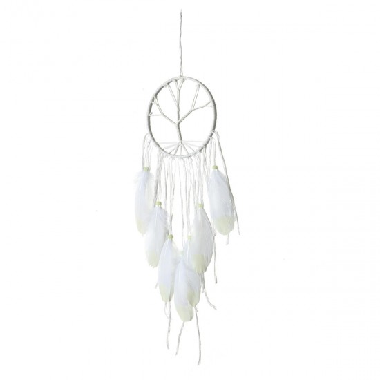 Luminous Life Tree White Fluorescent Dream Catcher Window Hanging Home Decorations