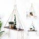 Macrame Plant Hanger Rack Hanging Shelf Bookshelf Hemp Rope Wall Mounted Shelves