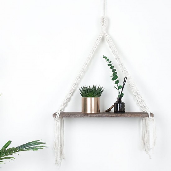 Macrame Plant Hanger Rack Hanging Shelf Bookshelf Hemp Rope Wall Mounted Shelves Macrame Plant Hanger Rack Hanging Shelf Bookshelf Hemp Rope Wall Mounted Shelves